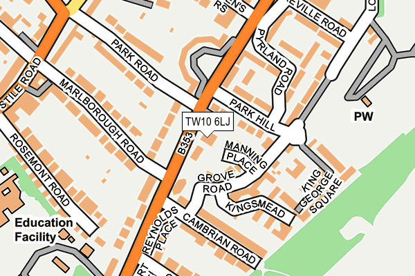 TW10 6LJ map - OS OpenMap – Local (Ordnance Survey)