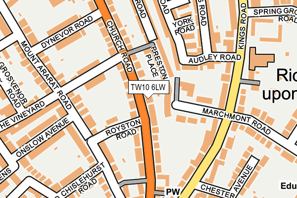 TW10 6LW map - OS OpenMap – Local (Ordnance Survey)