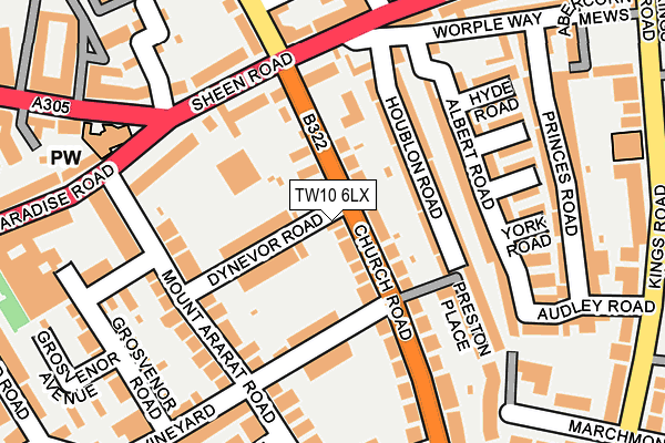 TW10 6LX map - OS OpenMap – Local (Ordnance Survey)