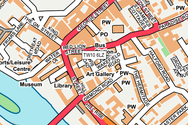 TW10 6LZ map - OS OpenMap – Local (Ordnance Survey)