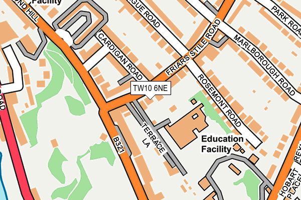 TW10 6NE map - OS OpenMap – Local (Ordnance Survey)