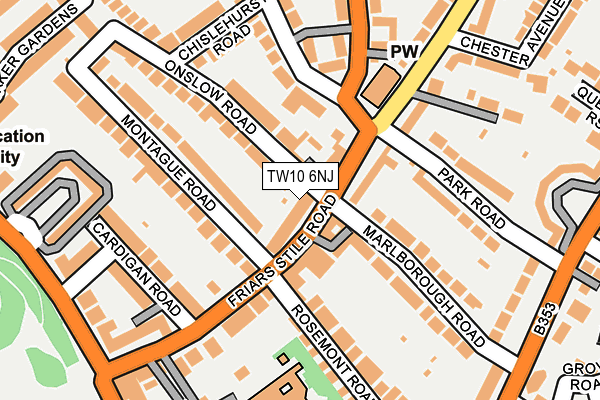 TW10 6NJ map - OS OpenMap – Local (Ordnance Survey)