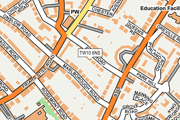 TW10 6NS map - OS OpenMap – Local (Ordnance Survey)