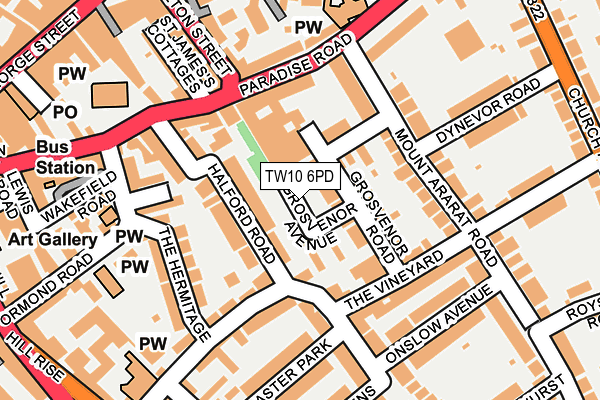 TW10 6PD map - OS OpenMap – Local (Ordnance Survey)