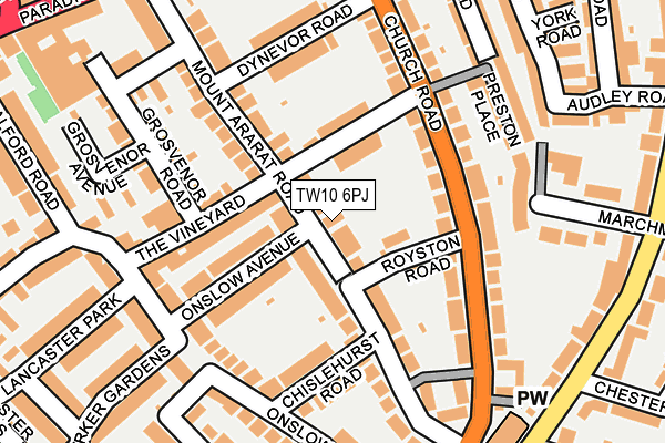 TW10 6PJ map - OS OpenMap – Local (Ordnance Survey)