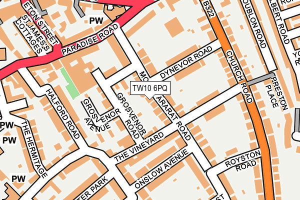TW10 6PQ map - OS OpenMap – Local (Ordnance Survey)