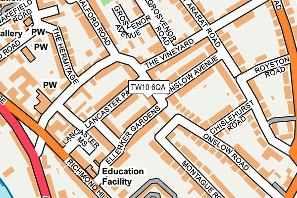 TW10 6QA map - OS OpenMap – Local (Ordnance Survey)