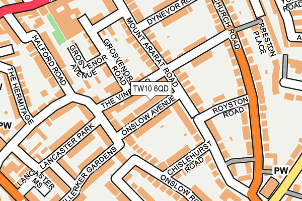 TW10 6QD map - OS OpenMap – Local (Ordnance Survey)