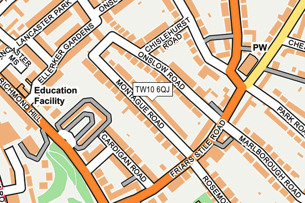 TW10 6QJ map - OS OpenMap – Local (Ordnance Survey)