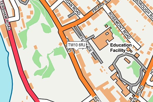 TW10 6RJ map - OS OpenMap – Local (Ordnance Survey)