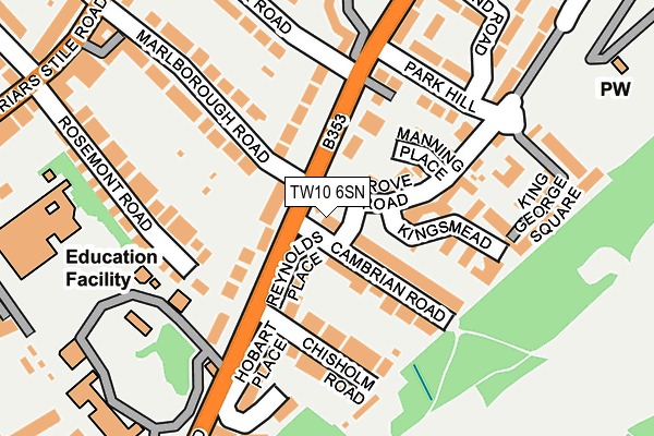 TW10 6SN map - OS OpenMap – Local (Ordnance Survey)