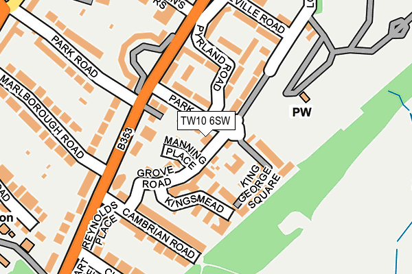 TW10 6SW map - OS OpenMap – Local (Ordnance Survey)