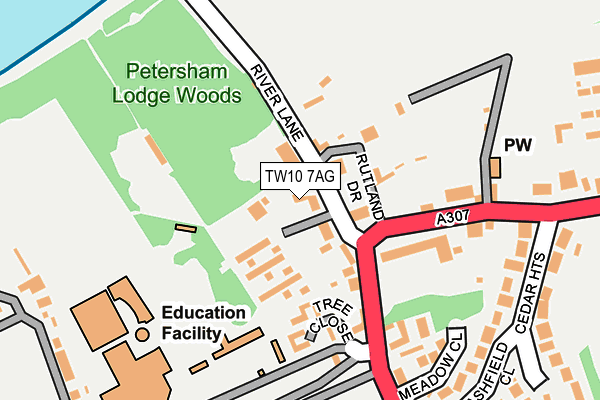 TW10 7AG map - OS OpenMap – Local (Ordnance Survey)