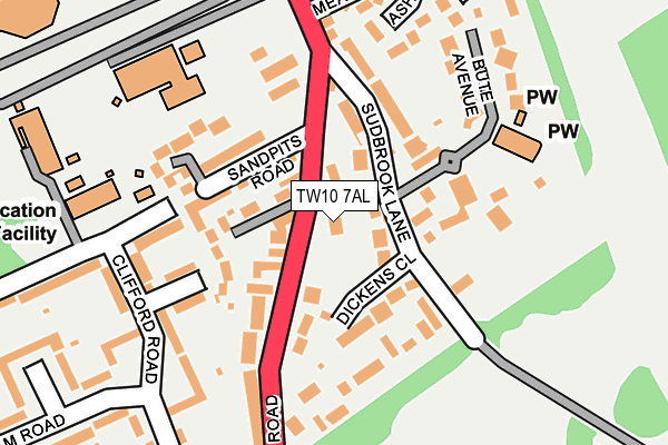 TW10 7AL map - OS OpenMap – Local (Ordnance Survey)