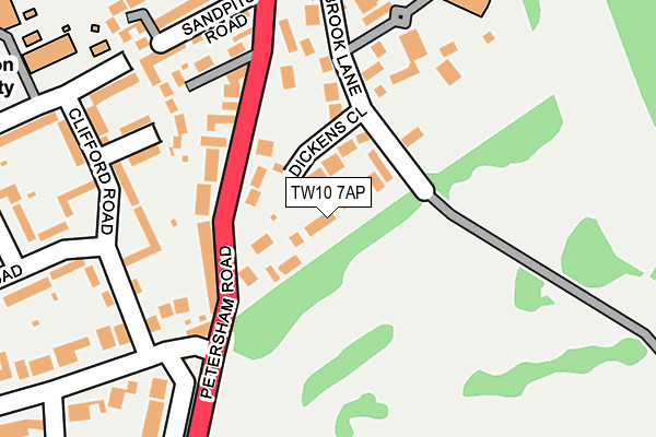 TW10 7AP map - OS OpenMap – Local (Ordnance Survey)