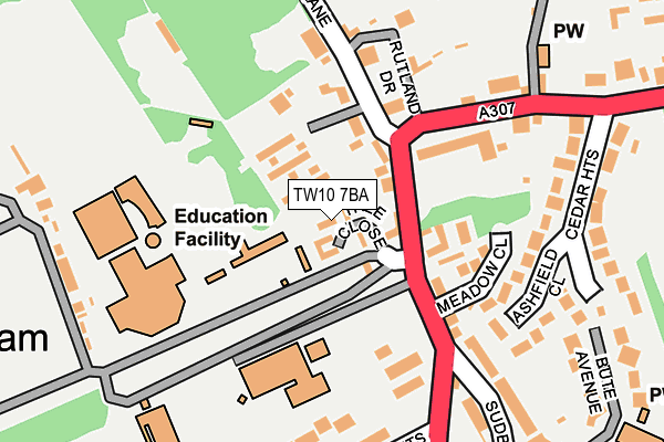 TW10 7BA map - OS OpenMap – Local (Ordnance Survey)