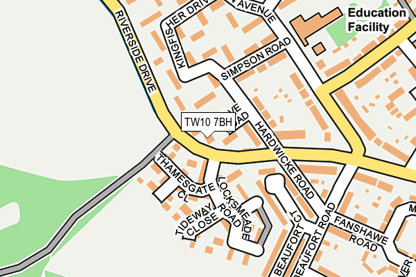 TW10 7BH map - OS OpenMap – Local (Ordnance Survey)