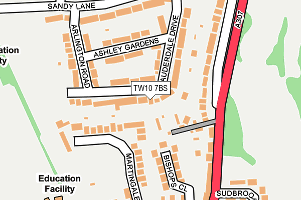 TW10 7BS map - OS OpenMap – Local (Ordnance Survey)