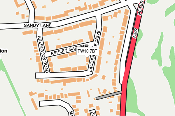 TW10 7BT map - OS OpenMap – Local (Ordnance Survey)
