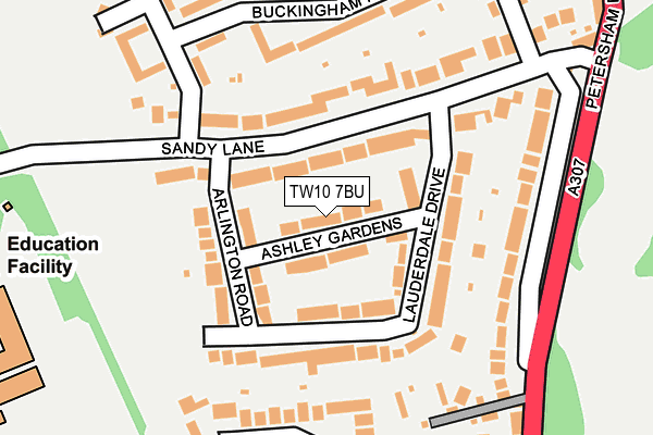 TW10 7BU map - OS OpenMap – Local (Ordnance Survey)