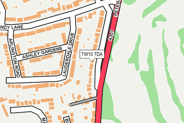 TW10 7DA map - OS OpenMap – Local (Ordnance Survey)