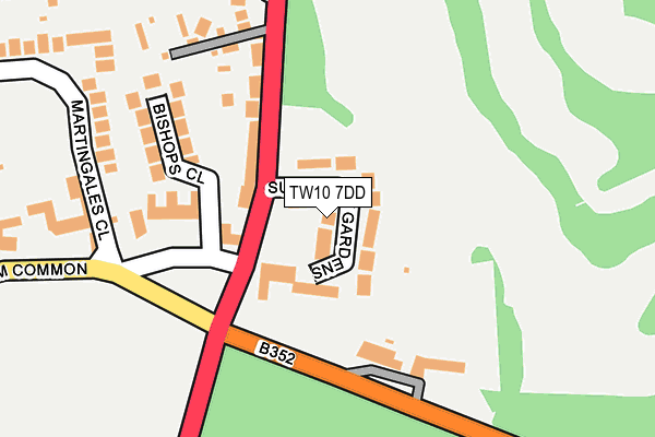 TW10 7DD map - OS OpenMap – Local (Ordnance Survey)