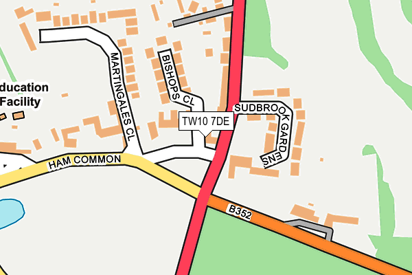 TW10 7DE map - OS OpenMap – Local (Ordnance Survey)
