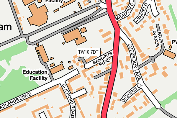 TW10 7DT map - OS OpenMap – Local (Ordnance Survey)