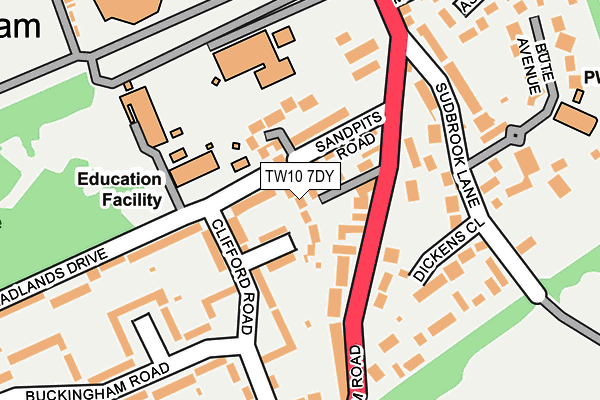 TW10 7DY map - OS OpenMap – Local (Ordnance Survey)