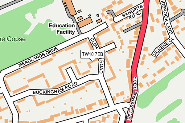 TW10 7EB map - OS OpenMap – Local (Ordnance Survey)