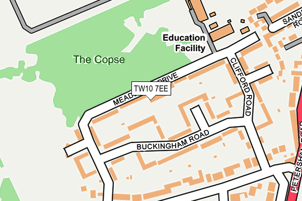 TW10 7EE map - OS OpenMap – Local (Ordnance Survey)