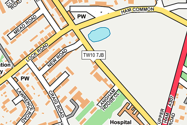 TW10 7JB map - OS OpenMap – Local (Ordnance Survey)