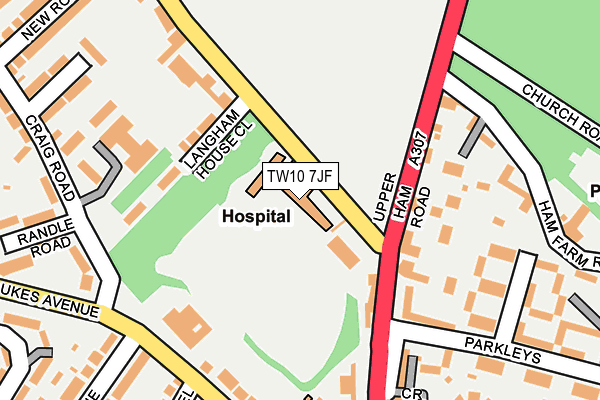 TW10 7JF map - OS OpenMap – Local (Ordnance Survey)