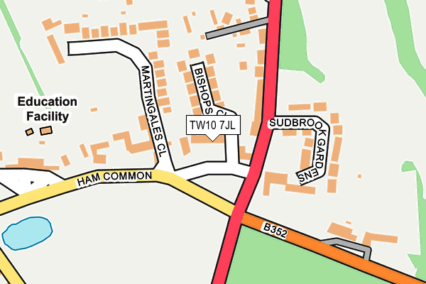 TW10 7JL map - OS OpenMap – Local (Ordnance Survey)
