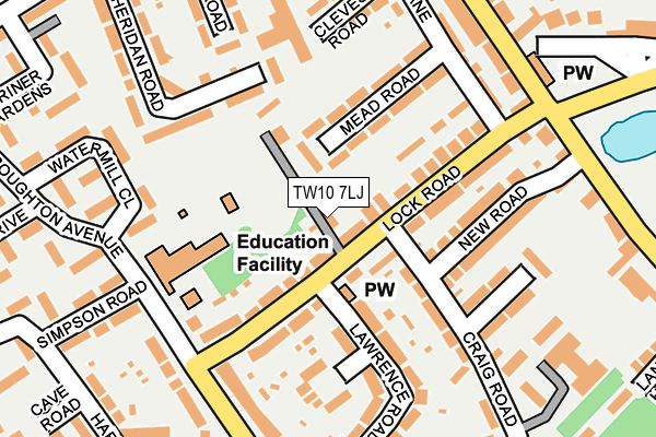 TW10 7LJ map - OS OpenMap – Local (Ordnance Survey)