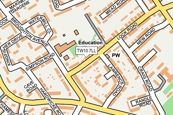 TW10 7LL map - OS OpenMap – Local (Ordnance Survey)