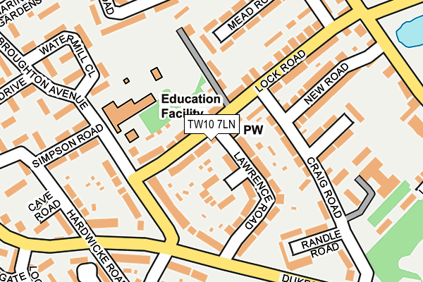 TW10 7LN map - OS OpenMap – Local (Ordnance Survey)
