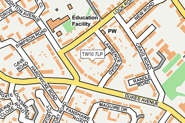 TW10 7LP map - OS OpenMap – Local (Ordnance Survey)