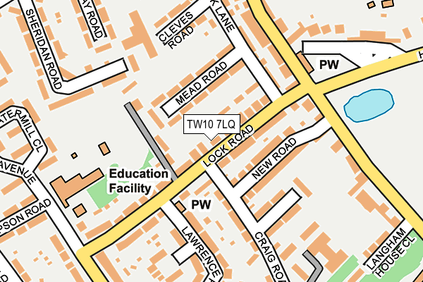 TW10 7LQ map - OS OpenMap – Local (Ordnance Survey)
