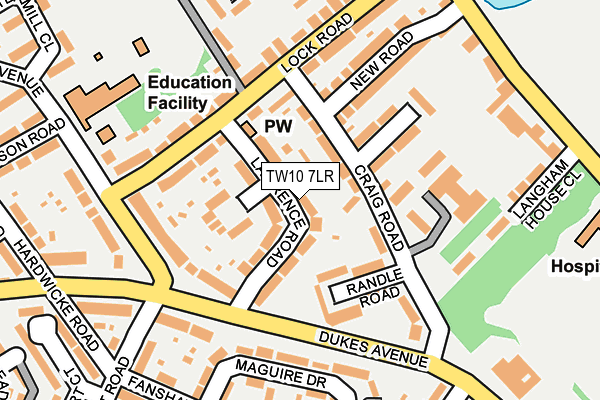 TW10 7LR map - OS OpenMap – Local (Ordnance Survey)