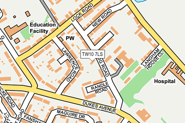 TW10 7LS map - OS OpenMap – Local (Ordnance Survey)