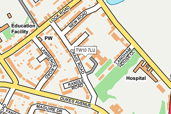 TW10 7LU map - OS OpenMap – Local (Ordnance Survey)