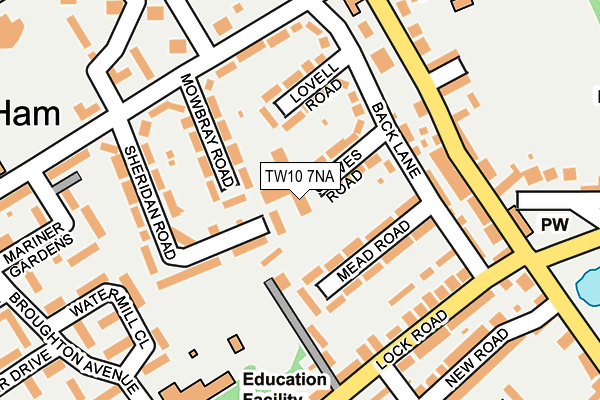 TW10 7NA map - OS OpenMap – Local (Ordnance Survey)
