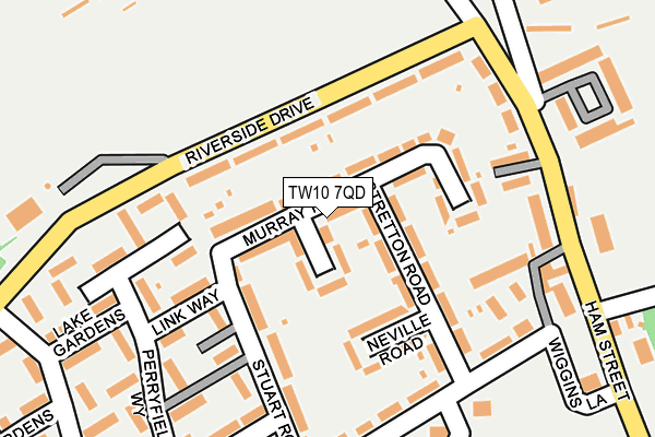 TW10 7QD map - OS OpenMap – Local (Ordnance Survey)