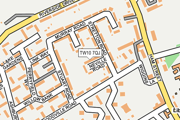 TW10 7QJ map - OS OpenMap – Local (Ordnance Survey)