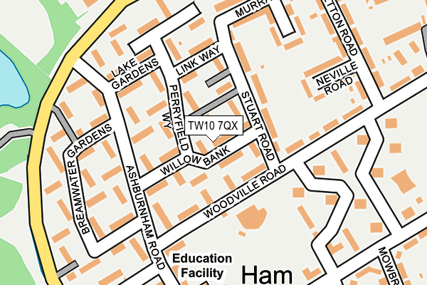 TW10 7QX map - OS OpenMap – Local (Ordnance Survey)