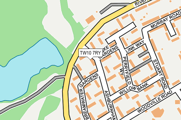 TW10 7RY map - OS OpenMap – Local (Ordnance Survey)