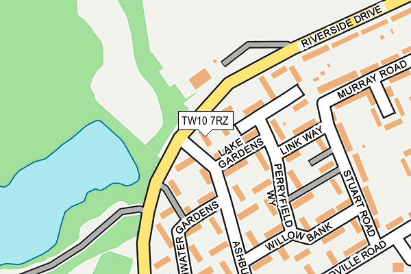 TW10 7RZ map - OS OpenMap – Local (Ordnance Survey)