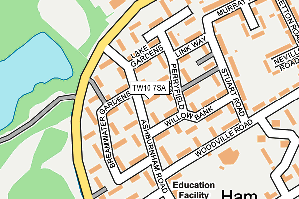 TW10 7SA map - OS OpenMap – Local (Ordnance Survey)