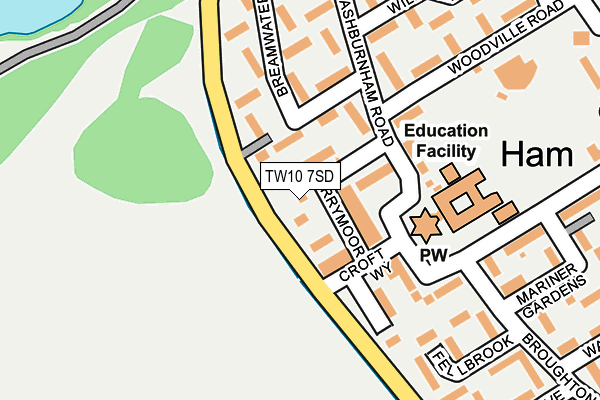TW10 7SD map - OS OpenMap – Local (Ordnance Survey)